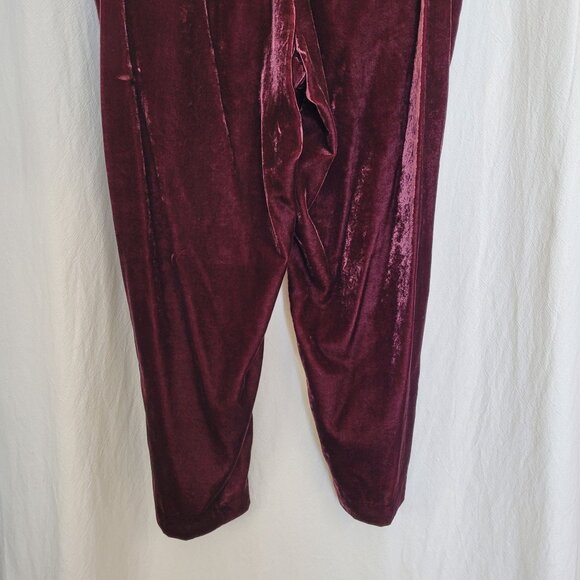LOFT Burgundy Rayon Velvet Pants Women's Size 16 LUXURY! - Picture 6 of 8